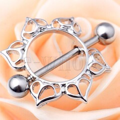 Hot-selling Foreign Trade Item: 3-Color Flame Heart-Shaped Nipple Piercing Jewelry with Breast Rings—Direct Factory Supply for Export Markets