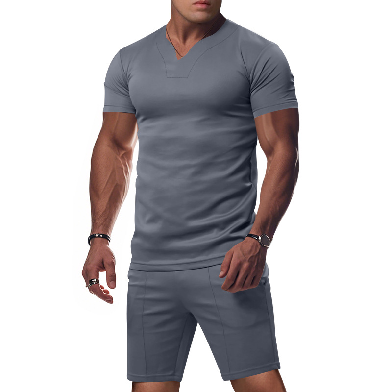Summer Men's V Neck Jersey Shirt Quick Drying Loose Short Sleeved Fashion Suit Best Selling_voghion.com