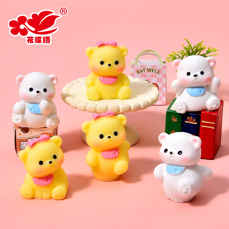 漫画かわいいシミュレーションカップルよだれかけクマデスクトップ装飾品ドールハウスミニデスクトップ diy 装飾アクセサリー