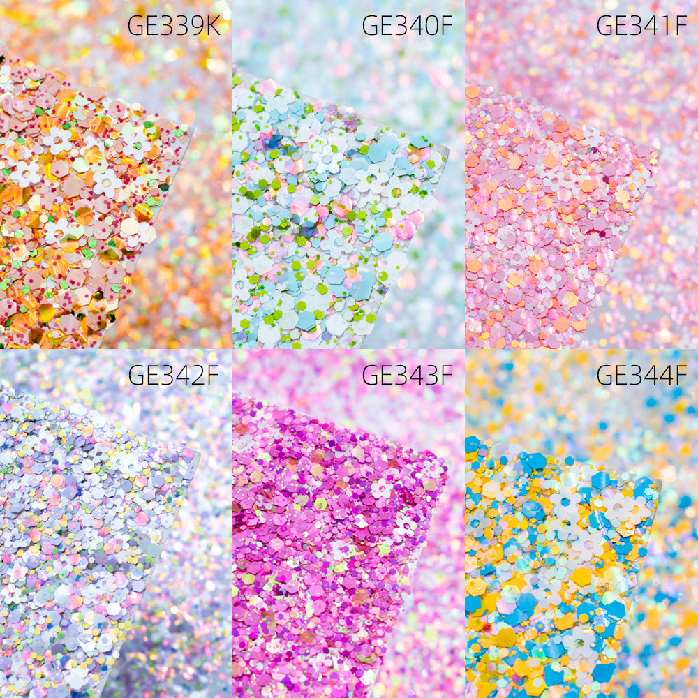 Hollow plum blossom mixed hexagonal rainbow crushed ice dreamy…