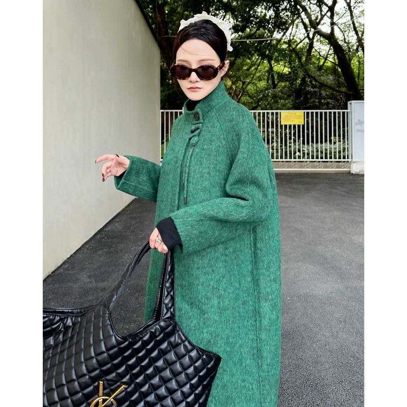 Шерстяное пальто Fangfala Thirteen Rows, оптовая продажа, новинка осени/зимы 2025, элегантное, с воротником-стойкой, для повседневной носки