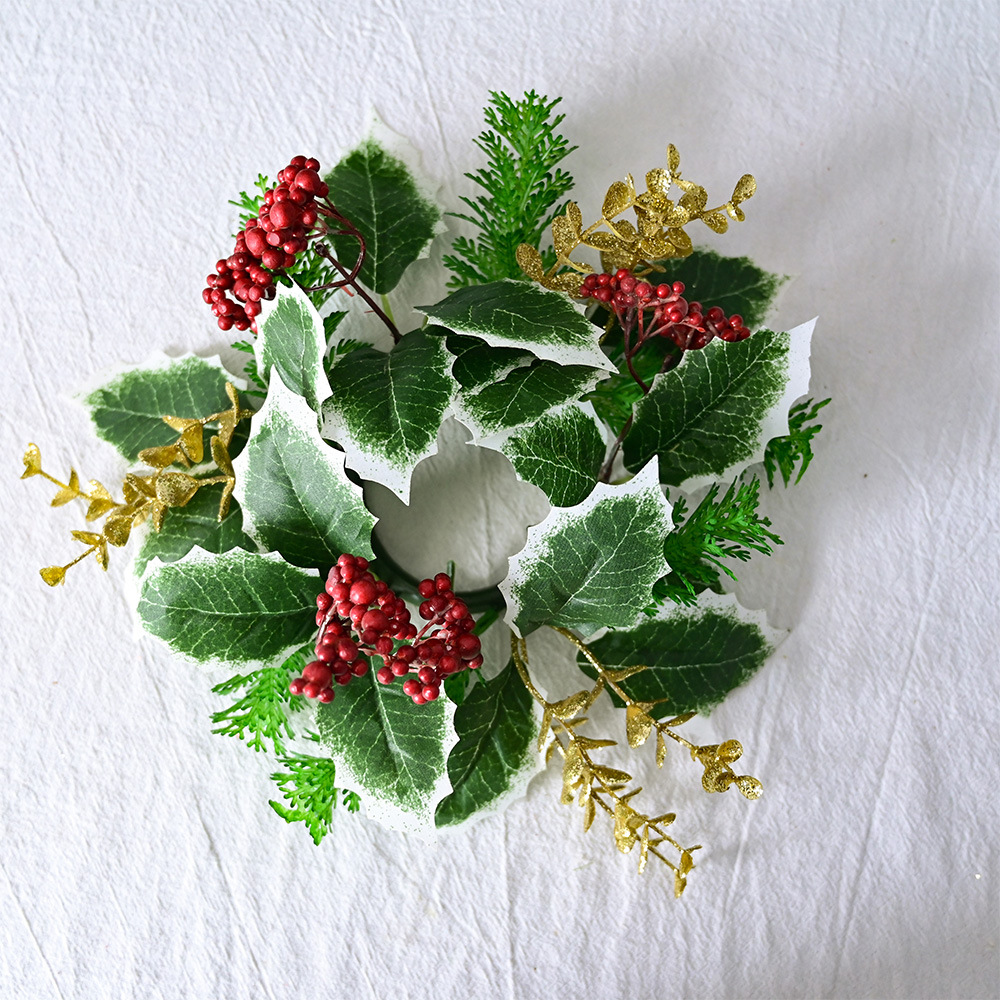 2025 nuevos productos transfronterizos velas y frutas rosas guirlandas de decoración navideña decoración de escritorio