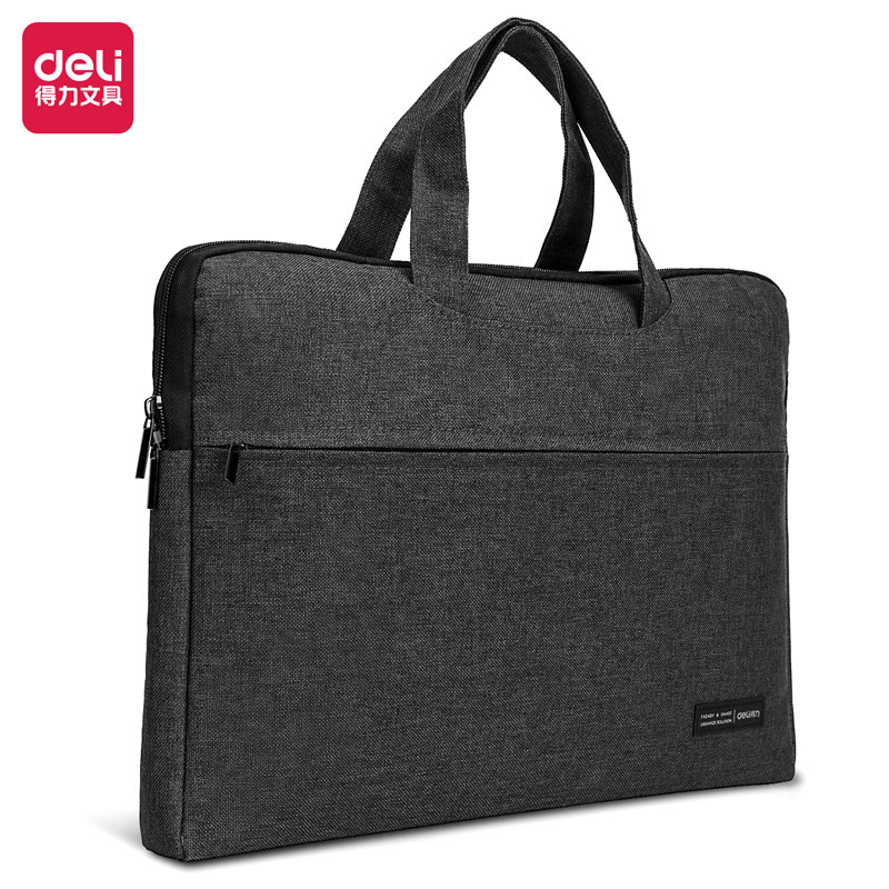 Deli 5590 Portable Zipper Bag A4 Office Document Bag Business Meeting Bag Large Capacity Briefcase