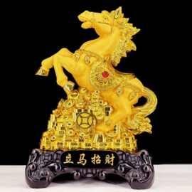 立马发财金马摆件马年绒沙金工艺品保险公司年会活动活动商务礼品