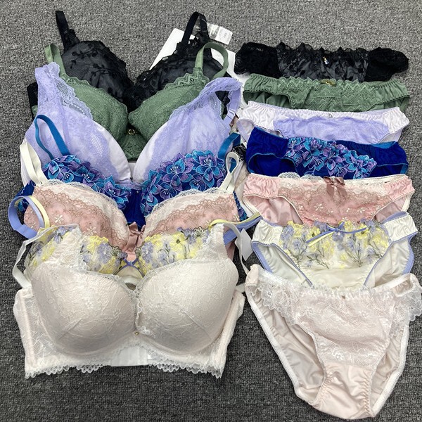 B0458 # In-Stock Miscellaneous Japanese Women's Lace Bra Set Plus-Size Lingerie with Printed Polka Dots Efg Cup