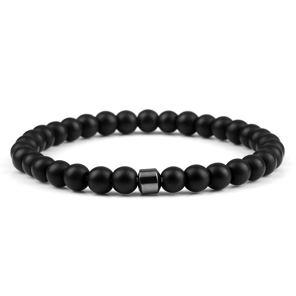 Fábrica directa de piedra natural ojo de tigre pulsera de cuentas pulsera de piedra de biliar negra productos acabados joyería pulsera multicolor al por mayor