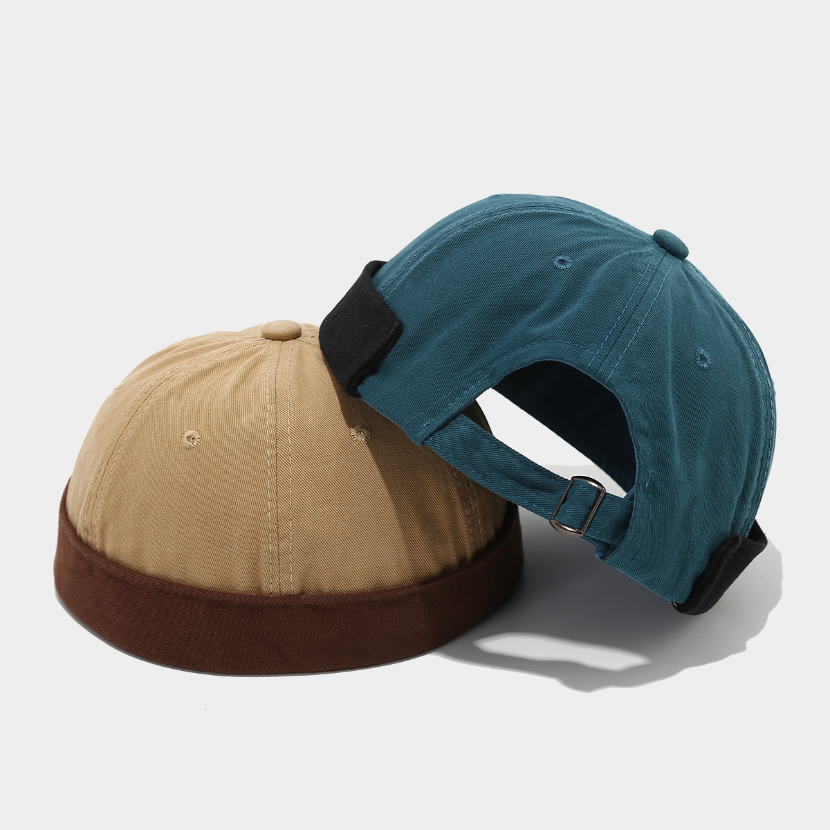 Nuevo estilo americano de algodón empalmado sombrero hombre hip-hop yapai sombrero hombre sin cornisa sombrero de piel de melón mujer al aire libre image 4
