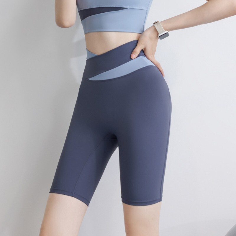 Sports Shorts Women's High Waist Hip Lifting Pants Fitness Stretch Naked Color Block Running Summer Yoga Riding Pants Sports Shorts Women's High Waist Hip Lifting Pants Fitness Stretch Naked Color Block Running Summer Yoga Riding Pants