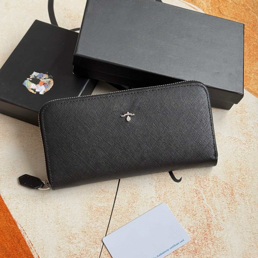 Factory wholesale men's clutch single zipper cross pattern leather wallet with logo spring new simple fashion