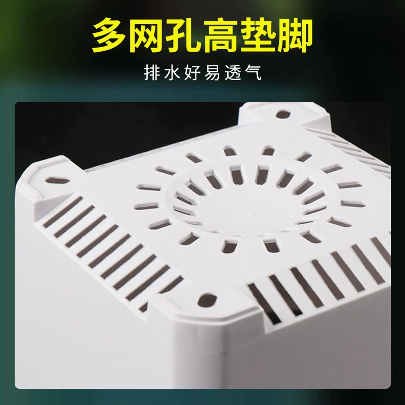 Breathable plastic white flowerpot, increased thickness, wholesale