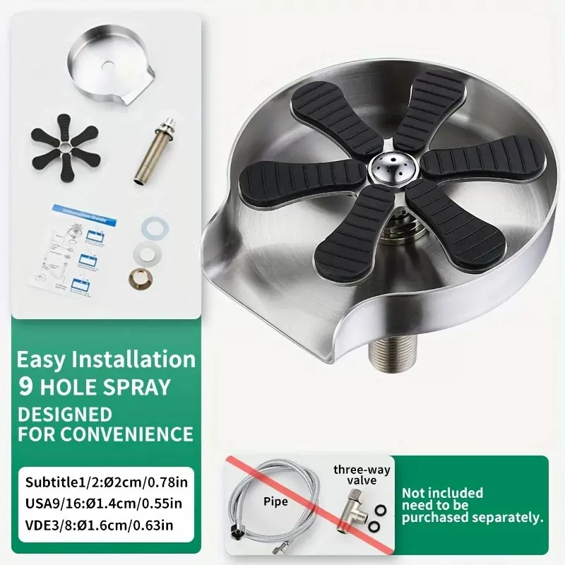 跨境吧台咖啡店奶茶店商用洗杯器喷头家用不锈钢水槽高压洗杯器