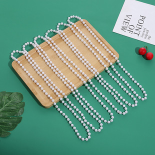 Imitation Pearl Necklace White Plastic Wired Beaded Necklace Vintage Party Wedding Bridal Tea Party Birthday Decoration