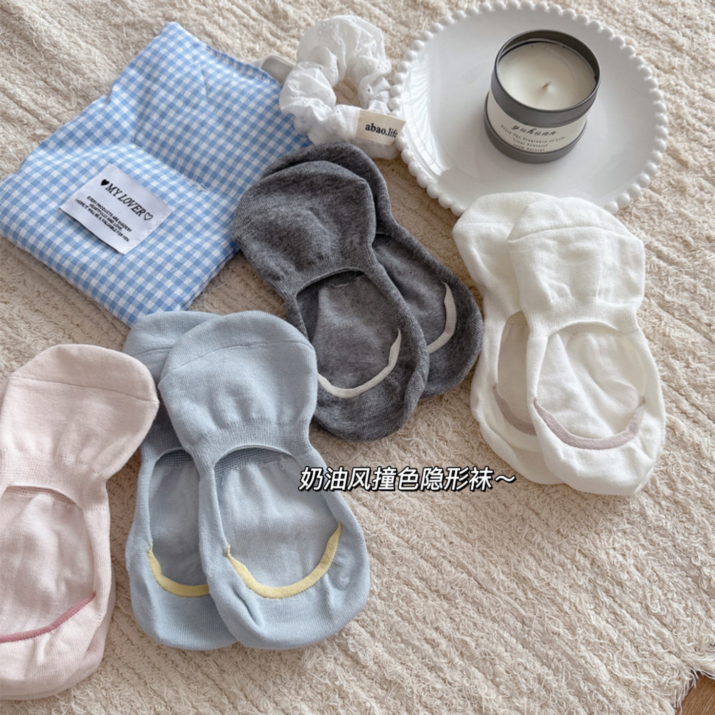 Socks Women's Summer Thin Cotton Invisible Socks Non-slip Silicone Non-falling Heel Shallow Socks Women's Shallow Mouth Breathable Boat Socks Women's Socks