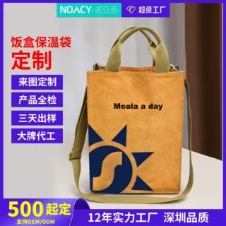 深圳厂家杜邦纸午餐袋定制可印logo冰包上班通勤防泼水手提午餐袋
