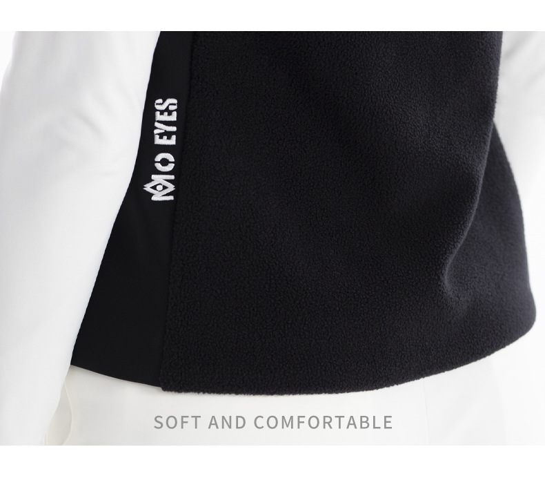Áo ghi lê lông vũ nữ giữ ấm mùa thu đông – phong cách golf — M23YF025-Áo vest đen (lông cừu cực), M23YF025-Áo vest trắng (lông cừu cực) chi tiết 16