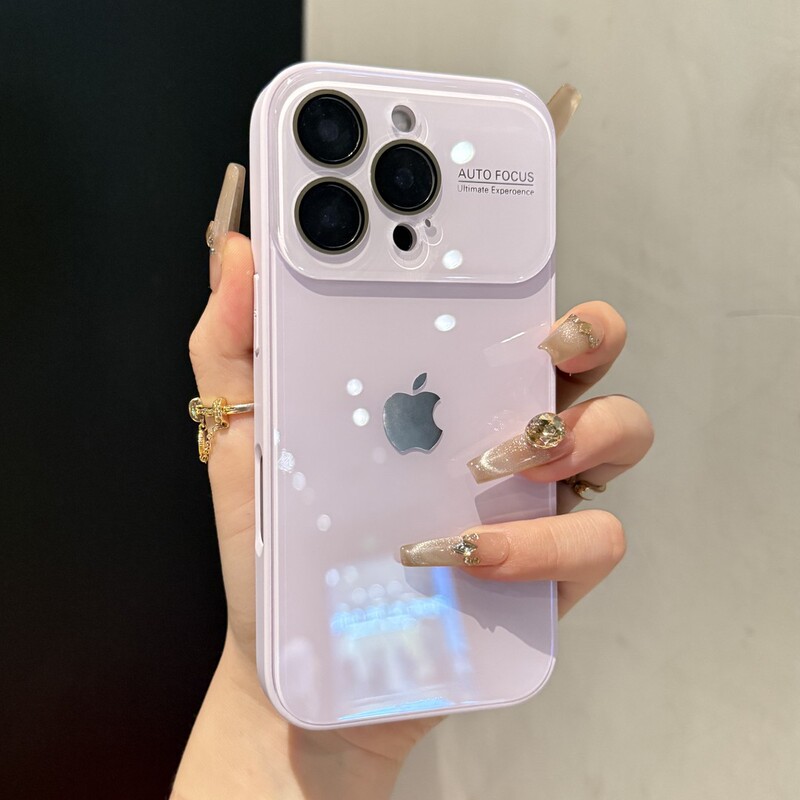 冰感马卡龙大视窗适用iPhone16手机壳15纯色14情侣13新款12带标版|undefined