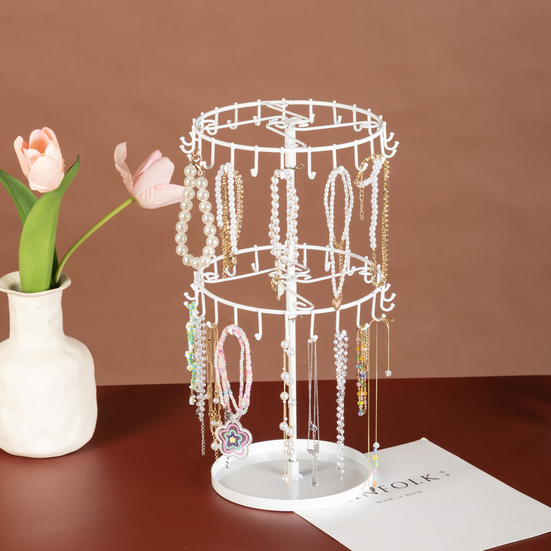 Double-layer Jewelry Rack Rotatable Jewelry Display Rack Brush Storage Rack Removable Keychain Car Hanging Pendant Rack Double-layer Jewelry Rack Rotatable Jewelry Display Rack Brush Storage Rack Removable Keychain Car Hanging Pendant Rack