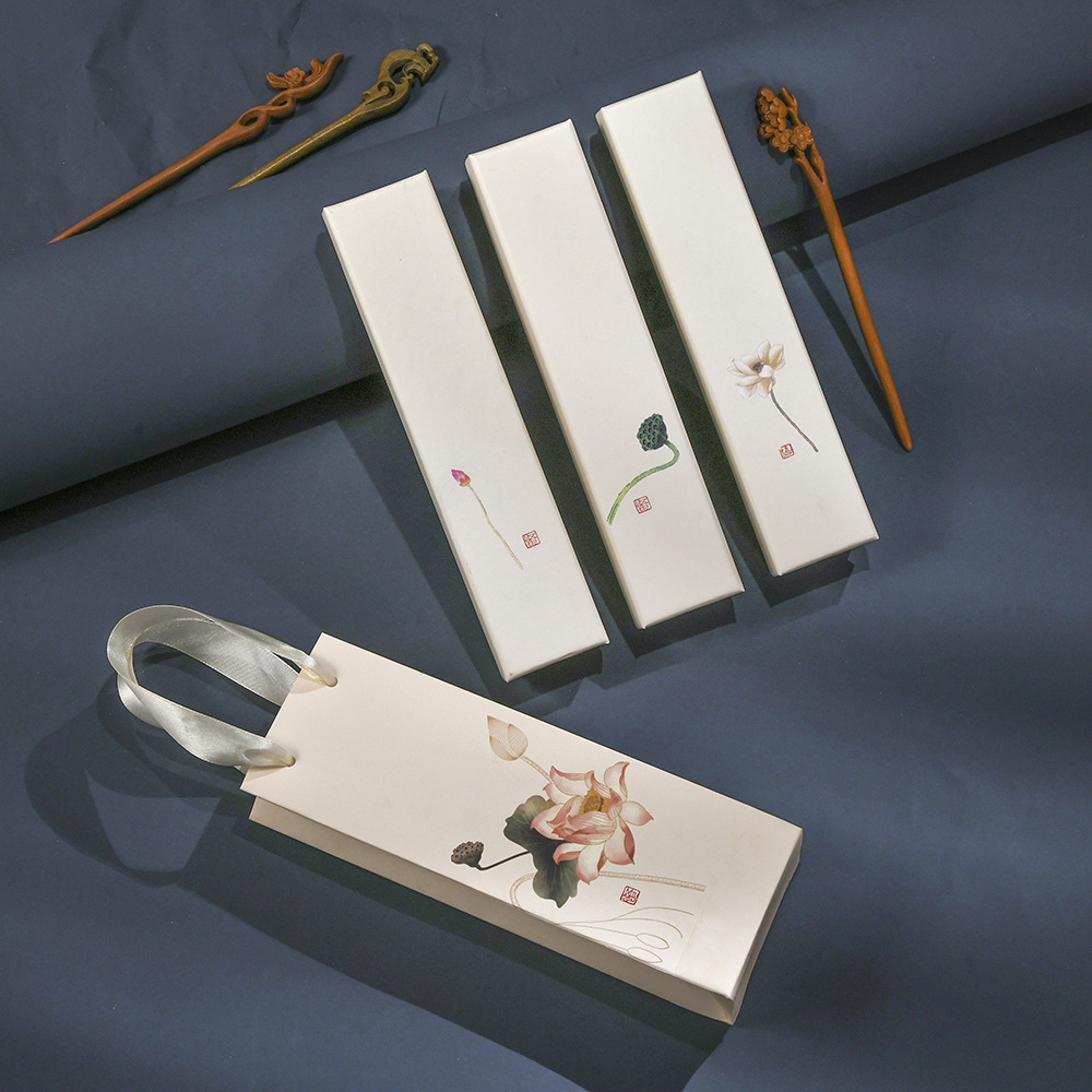 Chinese style retro packaging bag simple gift bag suitable for mahogany hairpin necklace long packaging bag wholesale