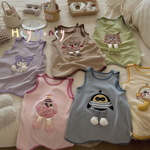 大小卷秋冬儿童无袖睡袋宝宝背心式防踢被儿童连体马甲护肚-26211