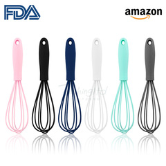 6-inch stainless steel silicone egg beater mini egg beater colorful egg beater mixer mini baking tools