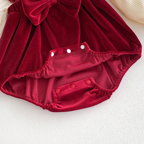 Baby Bodysuit Spring and Autumn Season for Girls, Newborn Suit with Pajama Top, 100th Day and Full Moon Princess Diaper Suit
