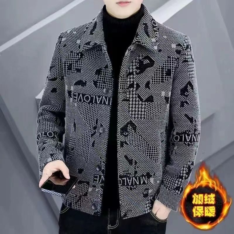 No Return No Change Men's Coat Autumn and Winter New Thickened Woolen Coat Thickened All-match Casual Jacket for Men