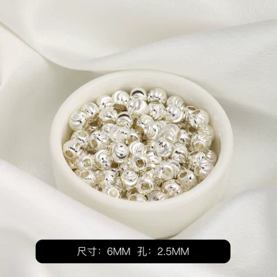Zərgərlik ara hissələri — beads, cut-flower spacer beads, DIY - silver-6mm-vertical-cut-watermelon-beads-100-pieces