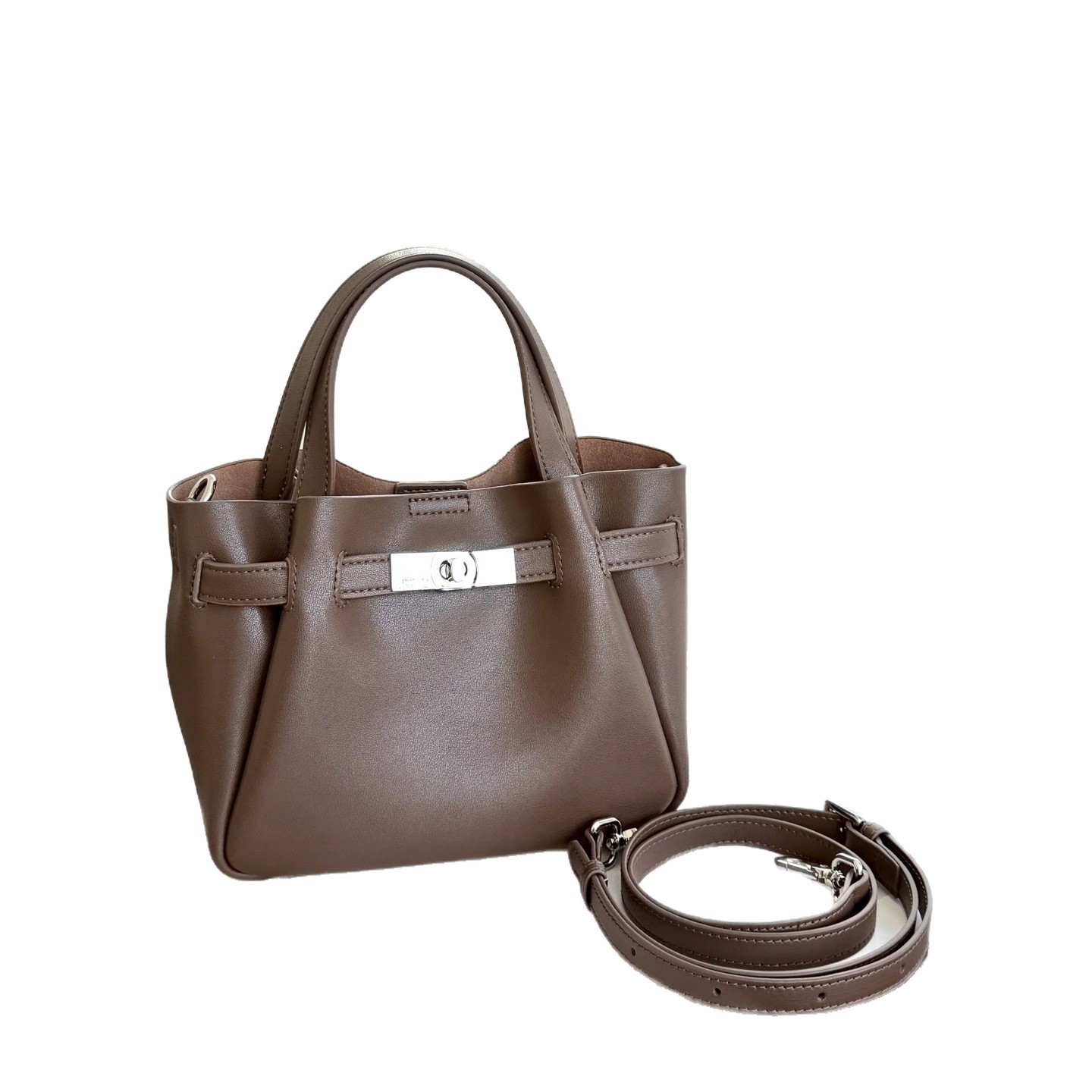 Genuine Leather Niche Design Handheld Basket Bag For Women 2026 New High-End Retro Trendy Crossbody Bucket Bag - Thumbnail 5