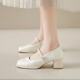 New Chinese-style Mary Jane Shoes Spring 2025 New Jacquard National Style Dress Round Head Pearl Shoes