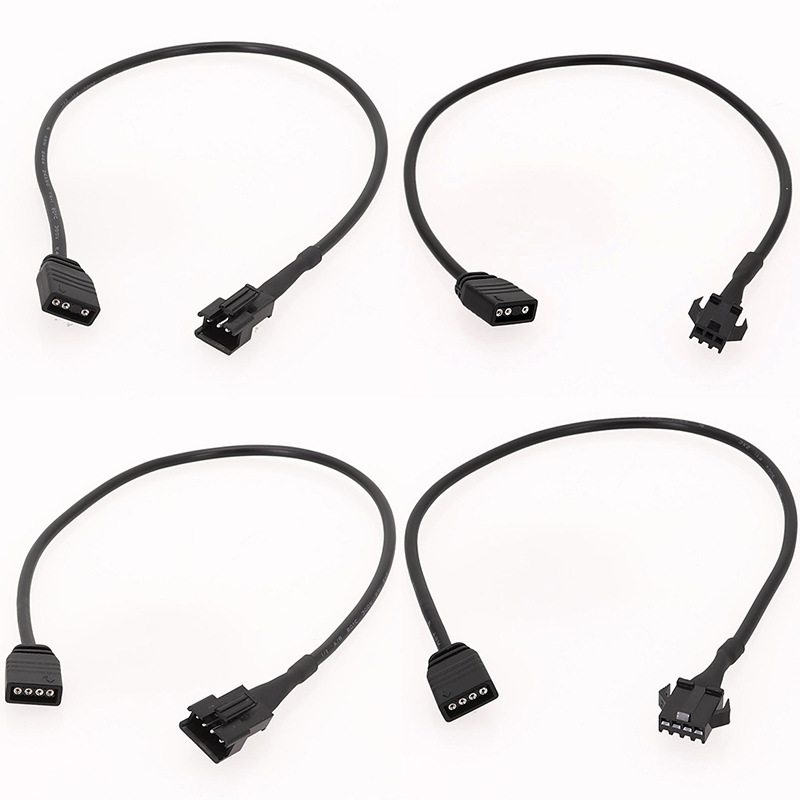 九州风神联力rgb转接线SM3针4针风扇灯条神光同步5v12v飞机头延长