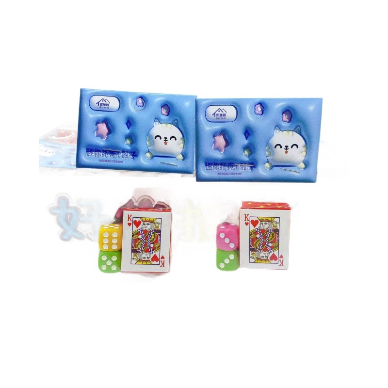 Juguetes infantiles mini tarjetas de juego acrílico dados de color juguetes tradicionales divertidos juegos para padres e hijos 2 yuanes