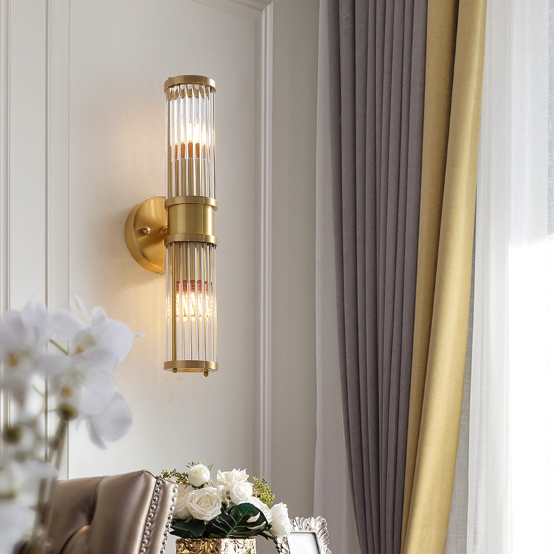 Modern Light Luxury Crystal Aisle Wall Lamp Creative Nordic Corridor Entrance Bedroom Bedside Lamp Living Room Background Wall Lamp