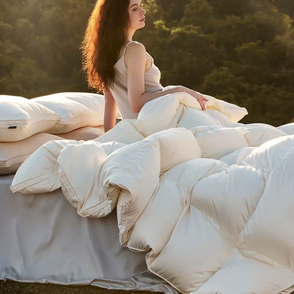 MARK CROSS玛洛驰奢品顶峰5A大朵白鹅羽绒被加厚保暖被子被芯