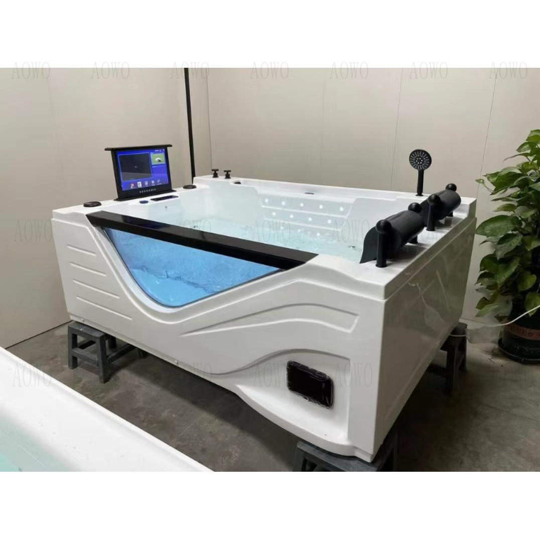 Acrílico lujoso jacuzzi para parejas villa hotel gran bañera colorida temperatura constante 1,95 metros tamaño grande