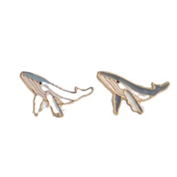 European and American cross-border supply Halloween cartoon earrings trendy cool funny personality whale fashion versatile ear hooks for women