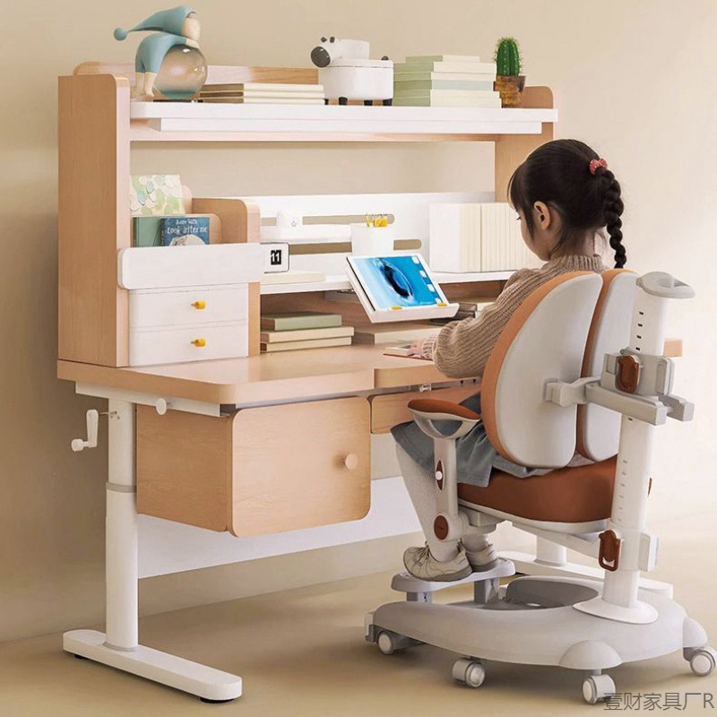 New Children's Study Table, Primary School Student Desk, Liftable Writing Table, Solid Wood Homework Table, Home Table and Chair Set