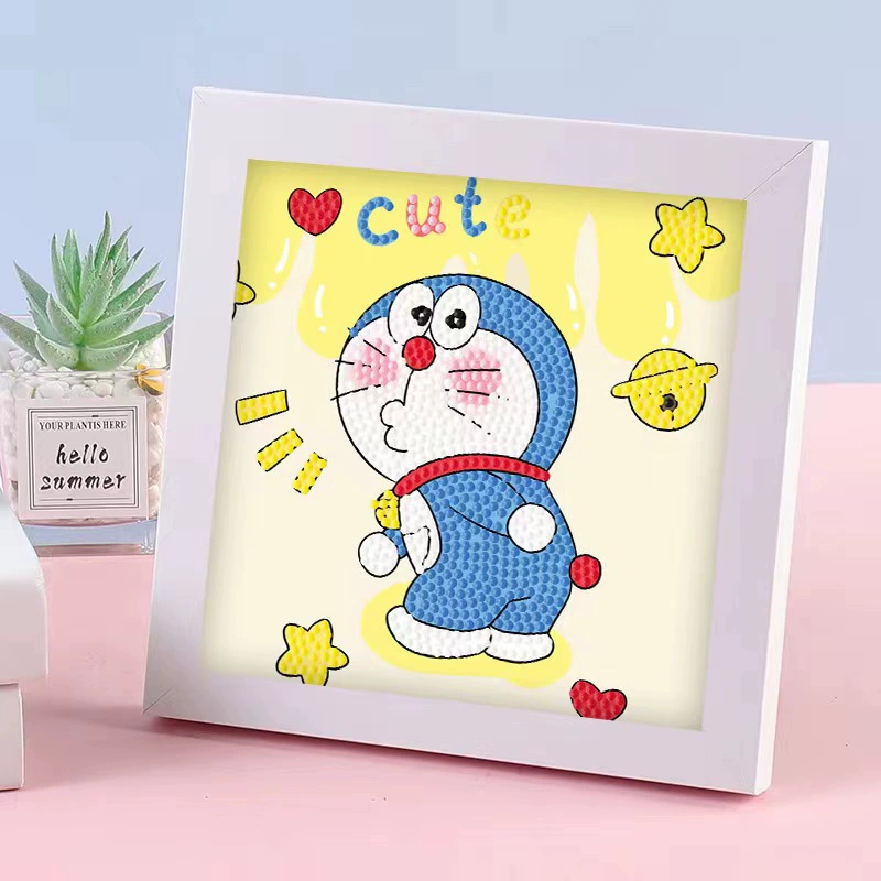 Кристальная вышивка DIY (Kuromi & KT Cat) 17×17 см фоторамка, набор наклеек в стиле мультфильма с полным заполнением
