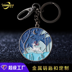 金属製キーホルダーのカスタムメイド、亜鉛合金塗装ペンダント、企業周年記念、学校卒業記念ギフトの特注製作
