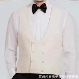 男士双排扣马甲装马夹背心郎服装2025新款男士西装马甲结婚礼服