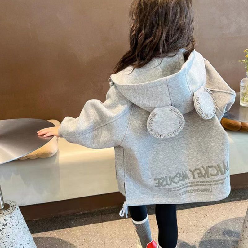 女童春秋款洋气连帽外套2025新款春秋款儿童宽松连帽休闲外衣潮棉|undefined