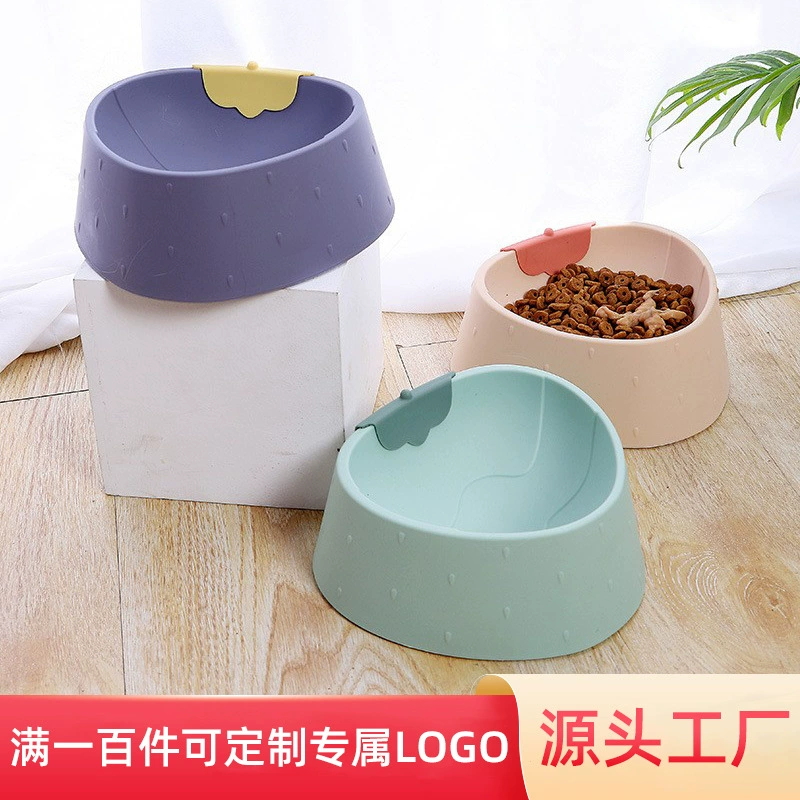Пользовательские логотипы ветер клубничный узор миска для домашних животных Антидетонационная миска для корма для кошек полипропиленовая поилка для кошек миска для корма для кошек