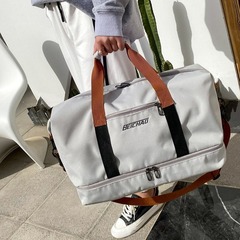 旅行バッグ大容量軽量収納バッグ学生の通学荷物バッグには、スーツケースの乾湿分離フィットネスバッグがセットできます。