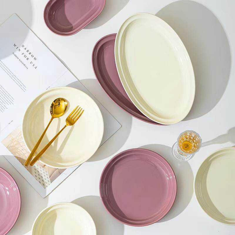 Platos de estilo francés, platos de cerámica doméstica, platos de arroz, platos de comida occidental de alto valor.