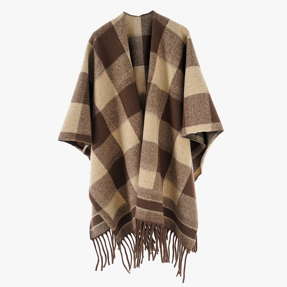 Jacquard con bordas grandes mantas bufandas de hombro invierno invierno mantas cálidas mantas de cachemire imitación mantas turísticas