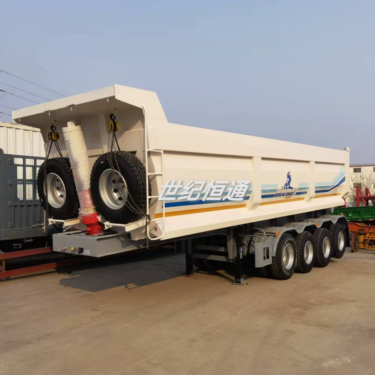 Четырехосный полуприцеп-самосвал с U-образным интегрированным задним самосвалом для внешней поставки, скидки при оптовых заказах