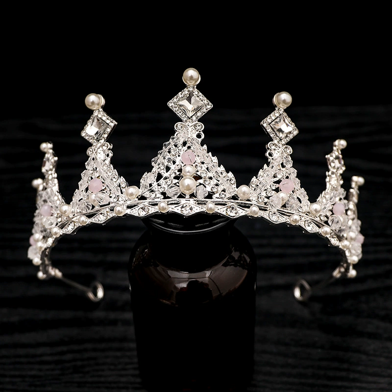 Headband Princess Crown, Crystal & Pearl Hair Accessory, Korean Small Princess Tiara