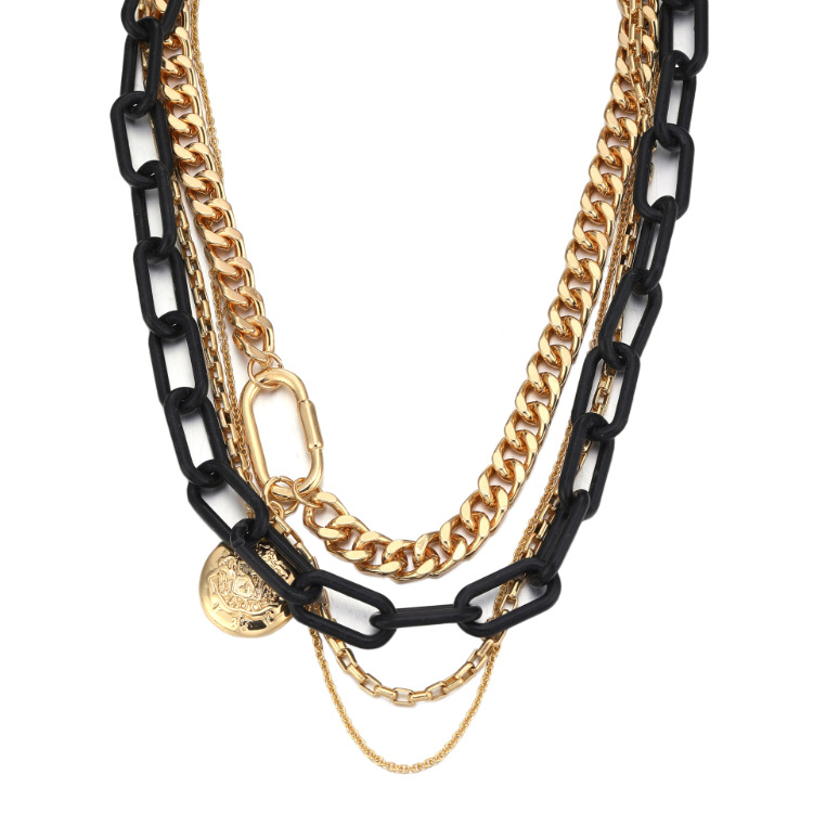 Fashion Geometric Multi-layer Chain Alloy Necklace Wholesale display picture 2