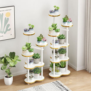Flower Rack Indoor Household Solid Wood Flower Rack Balcony Fleshy Green Rose Living Room Floor-to-Floor Flower Table Flower Pot Plant Rack