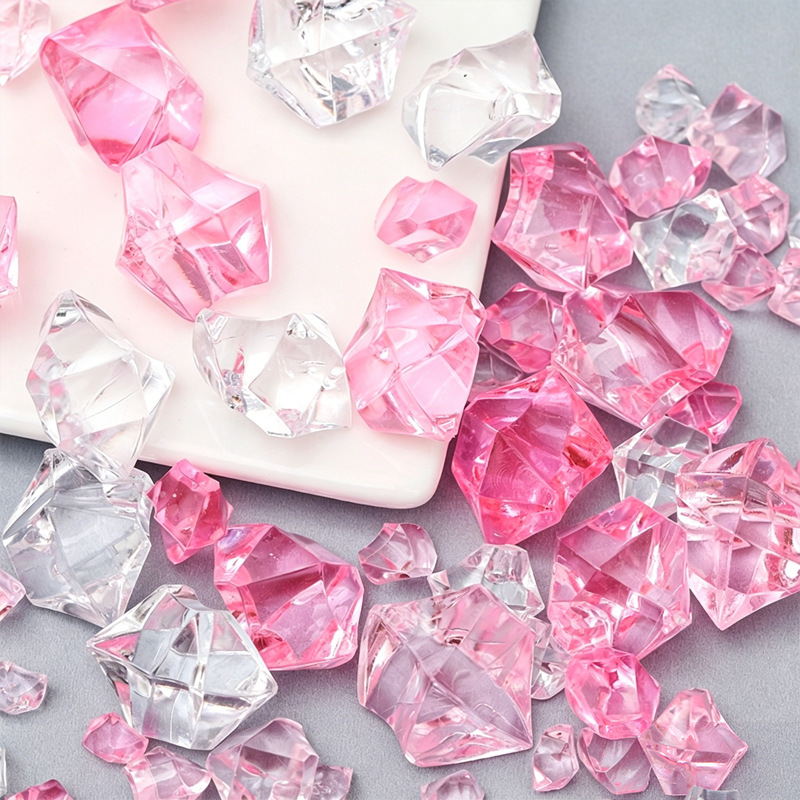 Simulated Fake Ice Cubes, Plastic Stones, Acrylic Ice Cubes, Transparent Crystal Porcelain Painting Accessories, Colorful Crystal Stones, Acrylic Loose Beads