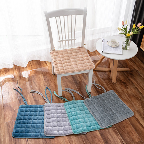 Inventory processing restaurant chairs seat pads winter and autumn plush dining table stool pads with straps home dining chairs dropshipping